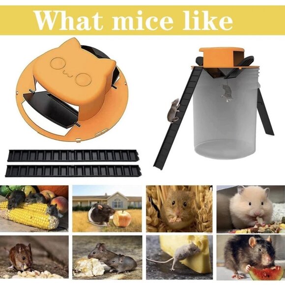 Mouse Trap Bucket Lid, Double Trap Door Style Bucket Mouse Trap -Humane - Picture 7 of 8